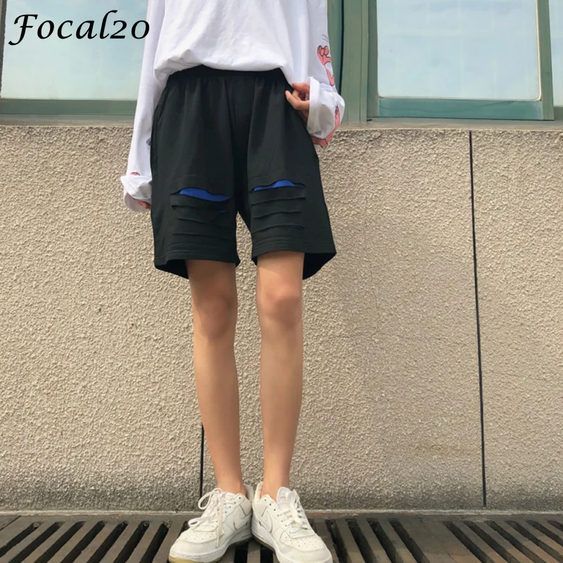 Шорты Focal20 женские с дырками, уличная одежда, повседневные свободные спортивные с эластичным поясом, в стиле пэчворк
Шорты Focal20 женские с дырками, уличная одежда, повседневные свободные спортивные с эластичным поясом, в стиле пэчворк