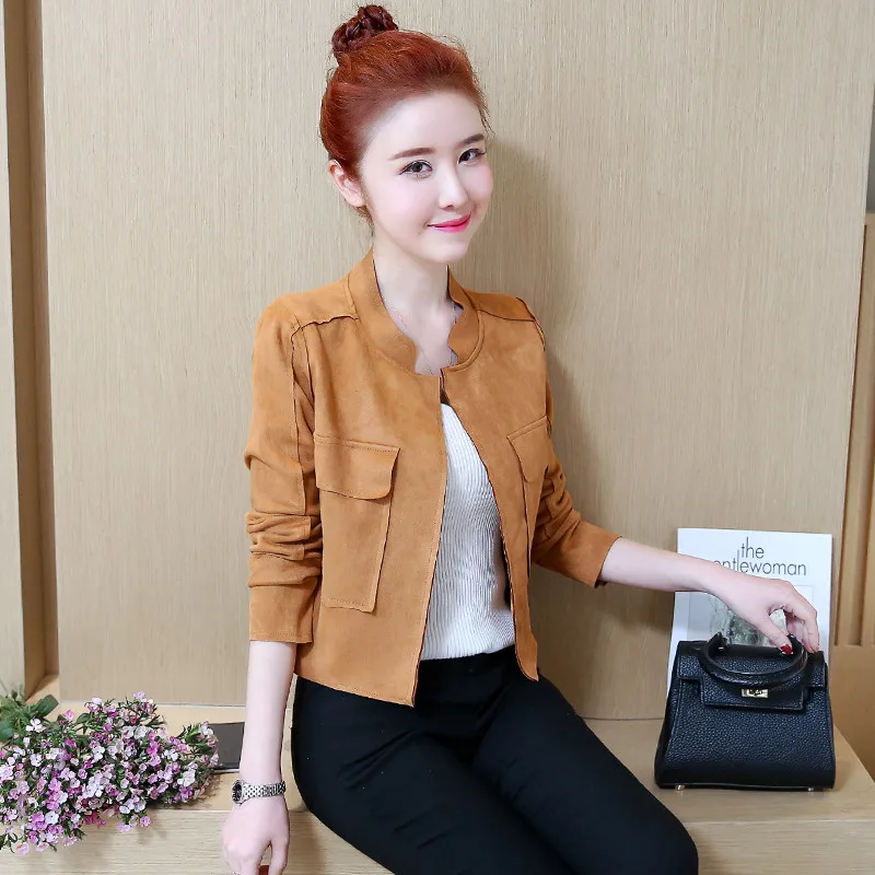 2018 New Spring Autumn Women Short Coat Casual Solid Faux Suede Jacket Female Long Sleeve Thin Baseball Outwears Plus Size A1006
2018 New Spring Autumn Women Short Coat Casual Solid Faux Suede Jacket Female Long Sleeve Thin Baseball Outwears Plus Size A1006