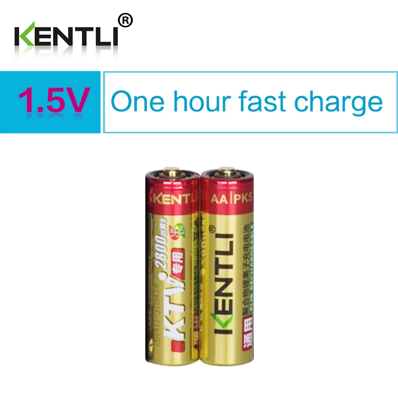 Оптовая продажа прямые продажи с фабрики 2 шт. литий ионный аккумулятор KENTLI 1 5 В AA