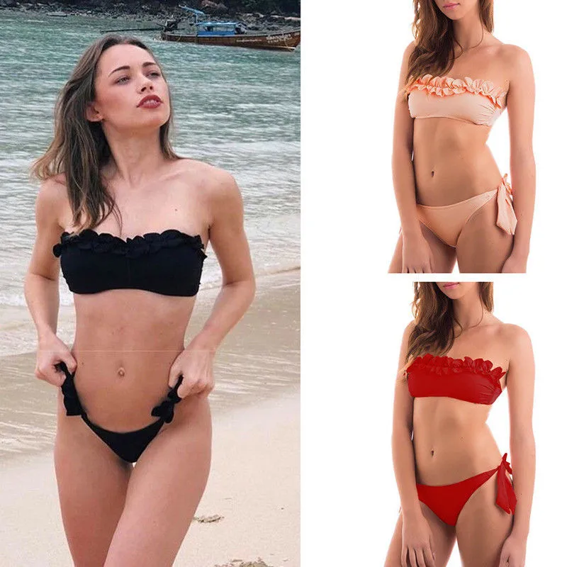2018 Women Wrap Chest Swimsuit Push-up Padded Bandage Pure Color Wrap Bandeau Bikini Set Swimwear Brazilian Biquini Bathing Suit
2018 Women Wrap Chest Swimsuit Push-up Padded Bandage Pure Color Wrap Bandeau Bikini Set Swimwear Brazilian Biquini Bathing Suit