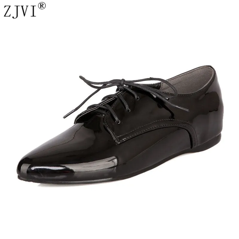 ZJVI Women Lace Up Flats 2022 Spring Autumn Patent PU Flat Shoes Ladies Woman Fashion Pointed Toe women's Work Casual Shoes
ZJVI Women Lace Up Flats 2022 Spring Autumn Patent PU Flat Shoes Ladies Woman Fashion Pointed Toe women's Work Casual Shoes