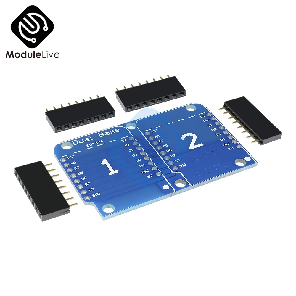 For Wemos D1 Mini Double Socket Dual Base Shield Module D1 Mini ESP8266 Development Adapter Base Board 3.3V I/O
For Wemos D1 Mini Double Socket Dual Base Shield Module D1 Mini ESP8266 Development Adapter Base Board 3.3V I/O