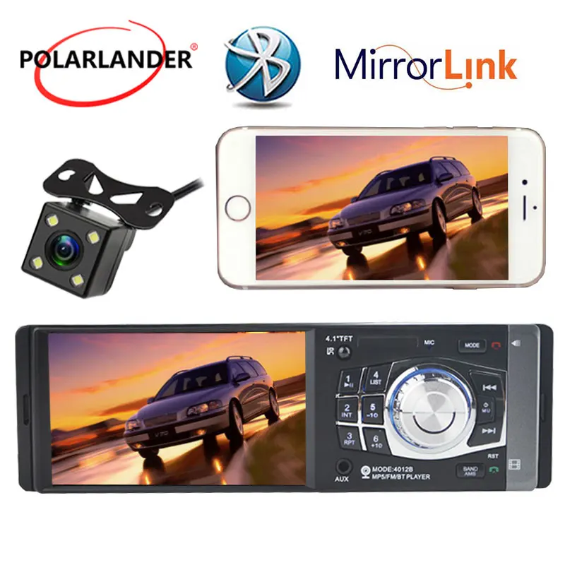 Фото Авто 4 1 &quot1DIN MP5/MP4 плейер с микрофоном стерео радио автомобиля Bluetooth FM/USB/TF/AUX