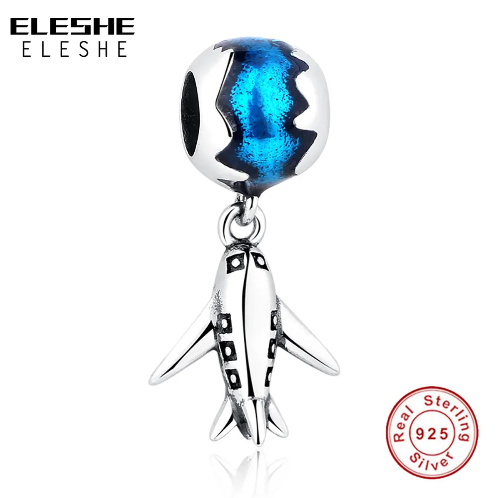 ELESHE Pure 925 Sterling Silver Travel World Aircraft Pendant Charm Fits Original Bracelet Silver 925 Simple Bead DIY Jewelry
ELESHE Pure 925 Sterling Silver Travel World Aircraft Pendant Charm Fits Original Bracelet Silver 925 Simple Bead DIY Jewelry