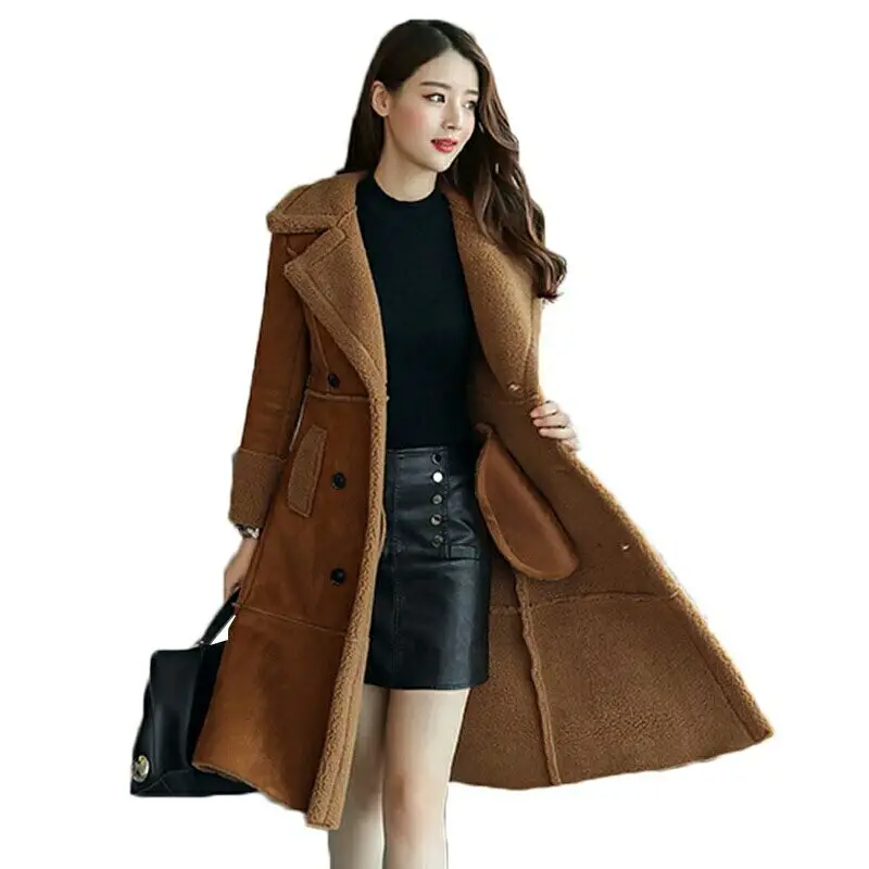 Long Faux Sheepskin Coat Winter Fashion Women Leather Suede Jacket Clothing Warm Ladies Faux Sheepskin Lamb women wool coat
Long Faux Sheepskin Coat Winter Fashion Women Leather Suede Jacket Clothing Warm Ladies Faux Sheepskin Lamb women wool coat