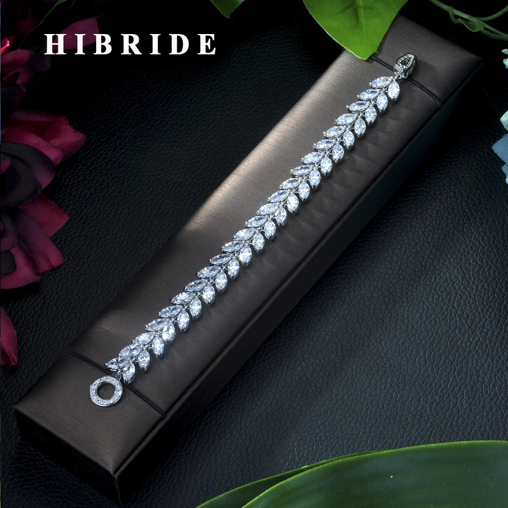 HIBRIDE Fashion High Quality Marquise Cut Cubic Zirconia Sliver Color Chain Bracelets Bangle For Elegant Women Jewelry B-26
HIBRIDE Fashion High Quality Marquise Cut Cubic Zirconia Sliver Color Chain Bracelets Bangle For Elegant Women Jewelry B-26