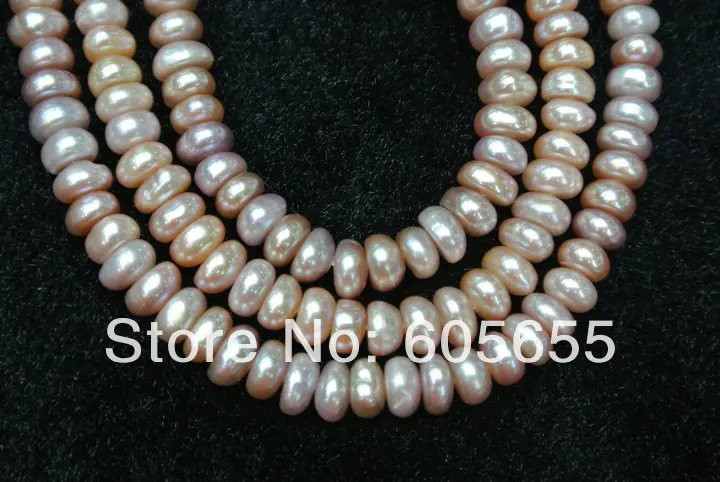 5~6mm Pink Purple Fresh Water Pearl Rondelle Button Loose Beads fit Necklace Making 5 strands per lot Free Shipping
5~6mm Pink Purple Fresh Water Pearl Rondelle Button Loose Beads fit Necklace Making 5 strands per lot Free Shipping