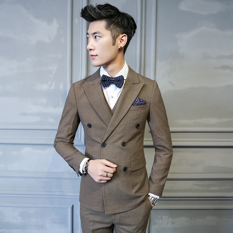 Solid color double - breasted bridegroom suit Designs Man Dress Tuxedo Prom Suits 3 Pieces (Jacket+Vest+Pant) Wedding Suit Mens
Solid color double - breasted bridegroom suit Designs Man Dress Tuxedo Prom Suits 3 Pieces (Jacket+Vest+Pant) Wedding Suit Mens