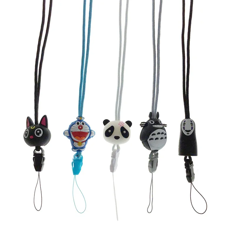 EUPNHY 1 шт. мультфильм Jiji Cat/Panda/No Face Man/Тоторо шейный ремень шнурок для ключей