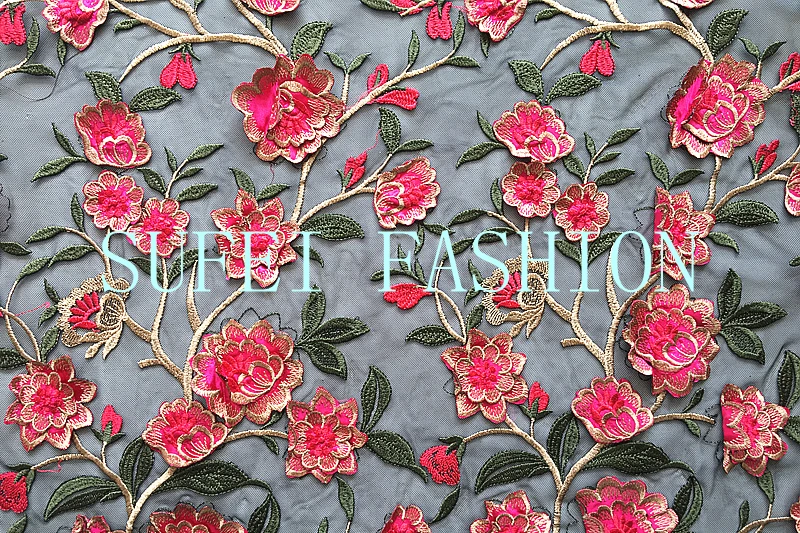 130cm wide red floral embroideried applique black net lace wedding dress cheongsam fabric S125
130cm wide red floral embroideried applique black net lace wedding dress cheongsam fabric S125