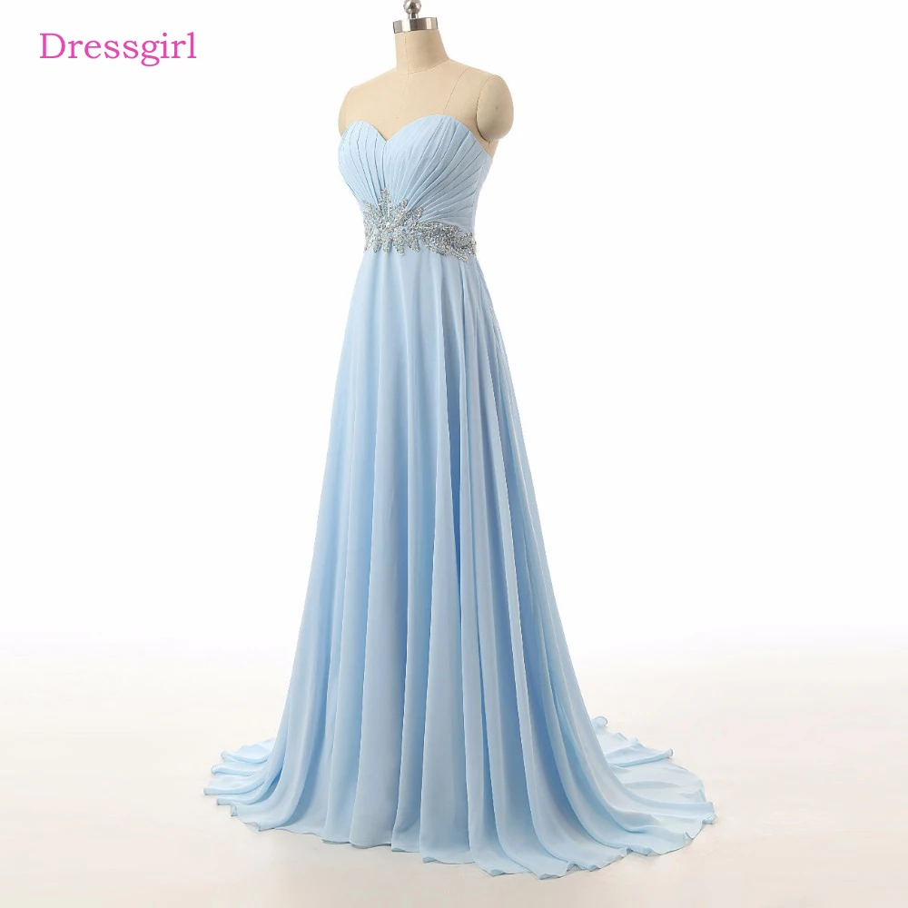 Sky Blue Prom Dresses A-line Sweetheart Chiffon Beaded Crystals Backless Long Prom Gown Evening Dresses Robe De Soiree
Sky Blue Prom Dresses A-line Sweetheart Chiffon Beaded Crystals Backless Long Prom Gown Evening Dresses Robe De Soiree