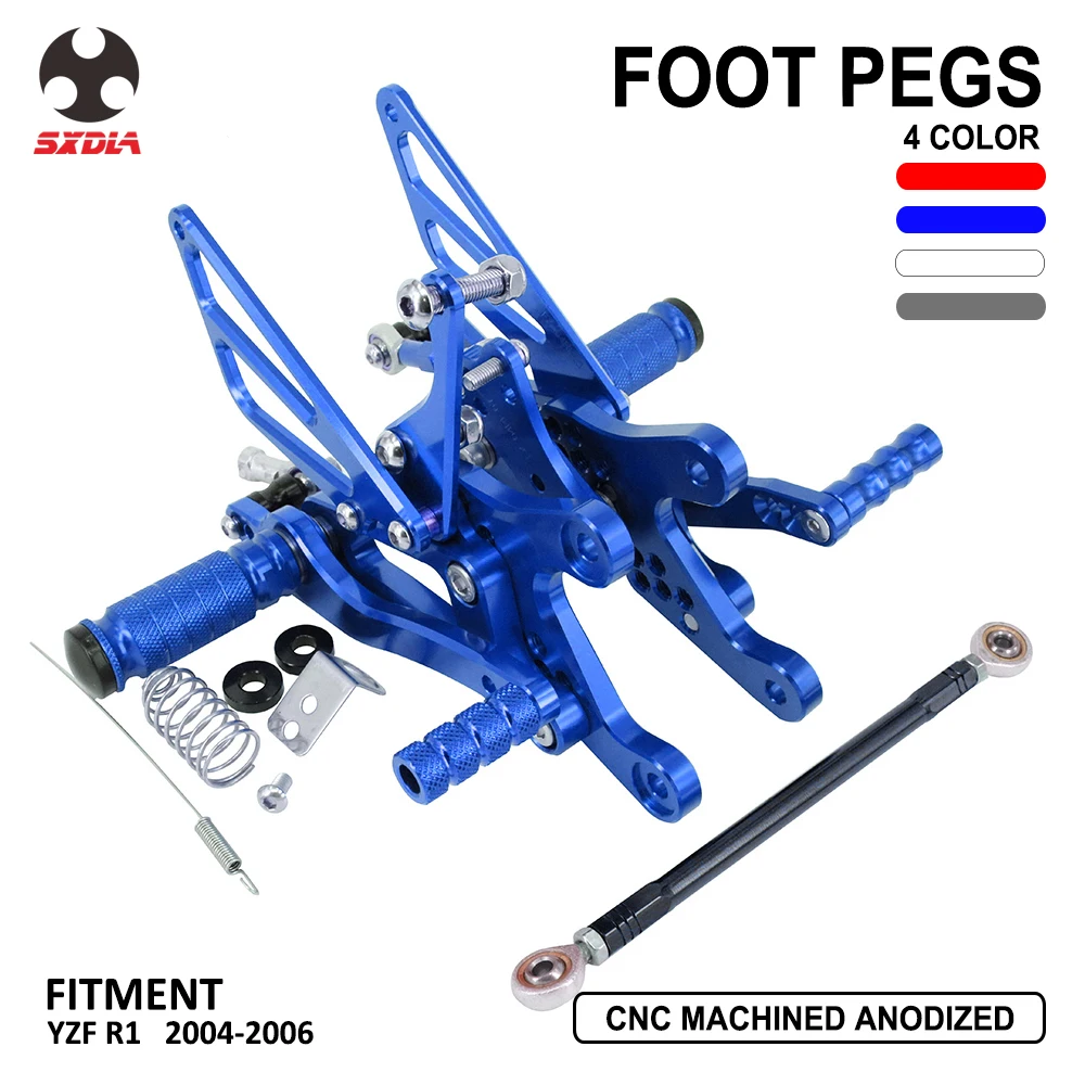 Motorcycle Accessories CNC Aluminum Adjustable Foot Pegs Rear Set Footpegs Footrests For YAMAHA YZF R1 YZFR1 YZF-R1 2004-2006
Motorcycle Accessories CNC Aluminum Adjustable Foot Pegs Rear Set Footpegs Footrests For YAMAHA YZF R1 YZFR1 YZF-R1 2004-2006