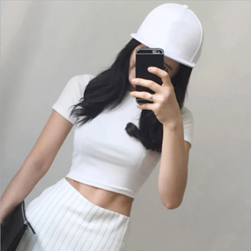 Women White Black Cotton O-Neck Tight T-shirt Short Sleeve Casual Fashion Female Gothic Harajuku Streetwear Shirt Tops & Tees
Women White Black Cotton O-Neck Tight T-shirt Short Sleeve Casual Fashion Female Gothic Harajuku Streetwear Shirt Tops & Tees