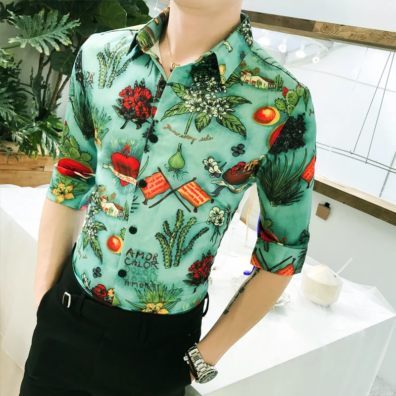 Spring and Summer 2009 Men's Five-Sleeve Shirt Middle-men Short sleeve shirt Social Flower Shirt A236-1989-P55
Spring and Summer 2009 Men's Five-Sleeve Shirt Middle-men Short sleeve shirt Social Flower Shirt A236-1989-P55