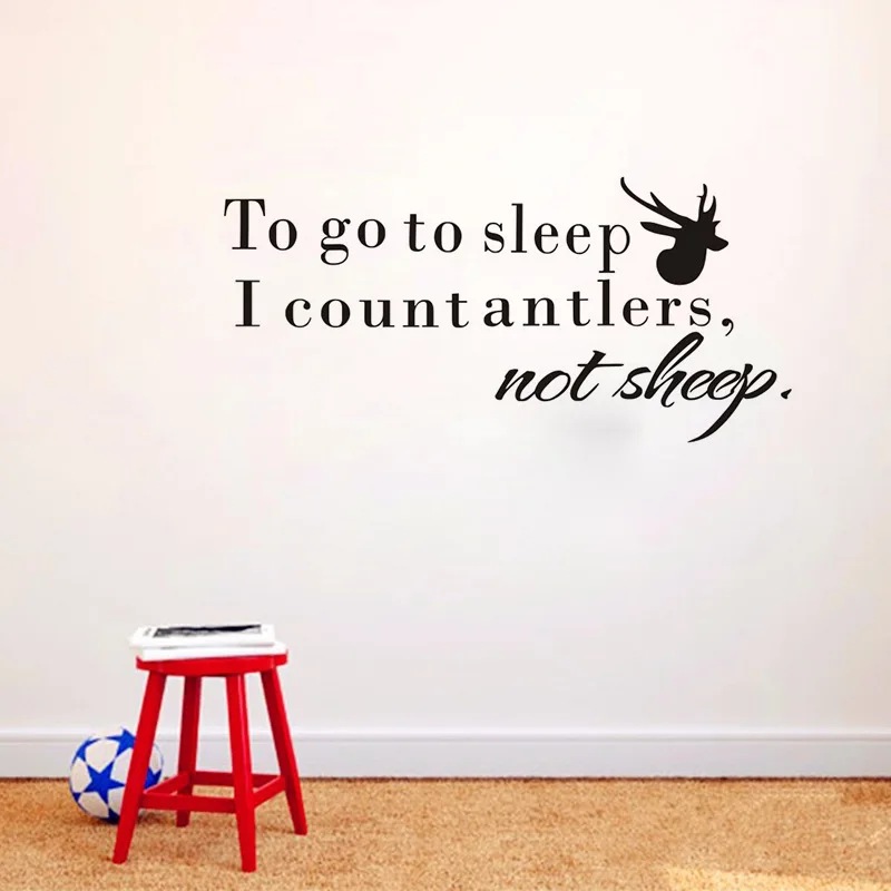 To Go Sleep I Count Antlers Not Sheep наклейки на стену английском языке Смешные английские слова