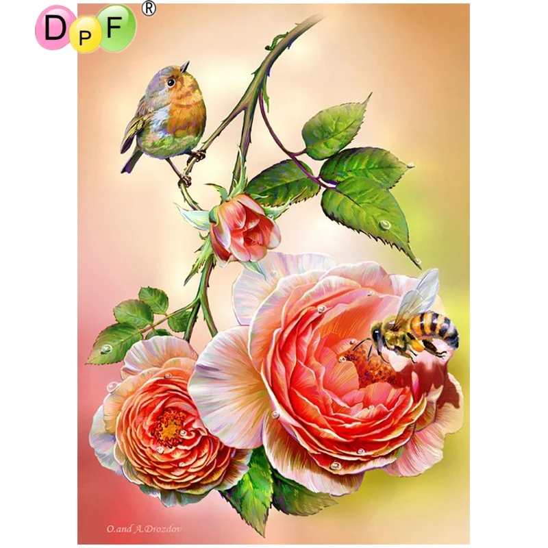 DPF цветок пчела птица 5D ремесла Алмазная вышивка домашний декор мозаика