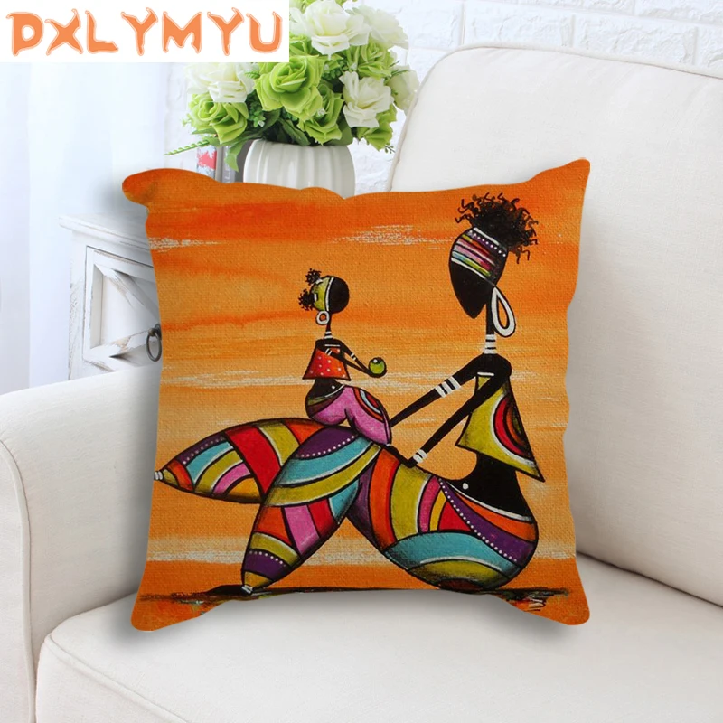 Горячая распродажа дешевые подушки абстрактная Африка Картина маслом