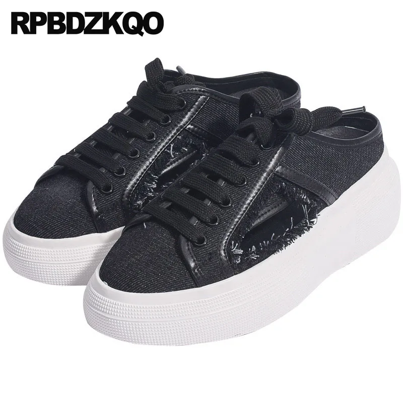 Canvas Jeans Ladies Denim Shoes Luxury Platform Sandals Slippers Mules Black Wedge Sneakers Trainers Hollow Out Women Creepers
Canvas Jeans Ladies Denim Shoes Luxury Platform Sandals Slippers Mules Black Wedge Sneakers Trainers Hollow Out Women Creepers
