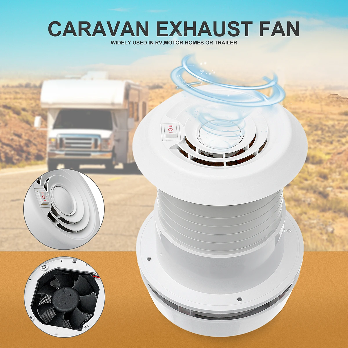 WARMTOO 1Pcs 12V RV Energy-saving Motorhome Roof Vent Ventilation Cooling Exhaust Fan Noiseless For Homes Trailer Travel Motor
WARMTOO 1Pcs 12V RV Energy-saving Motorhome Roof Vent Ventilation Cooling Exhaust Fan Noiseless For Homes Trailer Travel Motor