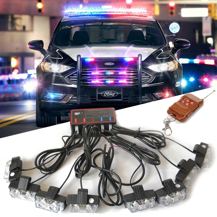 Wireless 16LED Control Flashing Warning Light Strobe Police Signal Lights Red Amber Blue LED Daytime Running Light Fog Lamp
Wireless 16LED Control Flashing Warning Light Strobe Police Signal Lights Red Amber Blue LED Daytime Running Light Fog Lamp