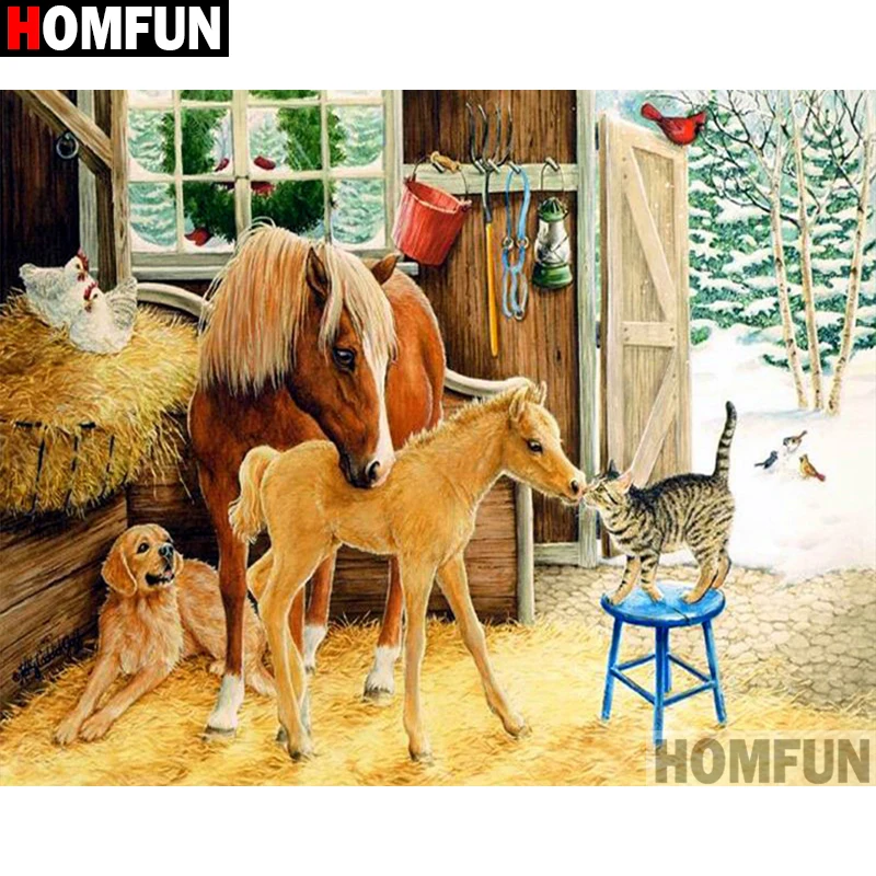 Алмазная 5D Вышивка HOMFUN A19049 картина сделай сам с полными квадратными/круглыми