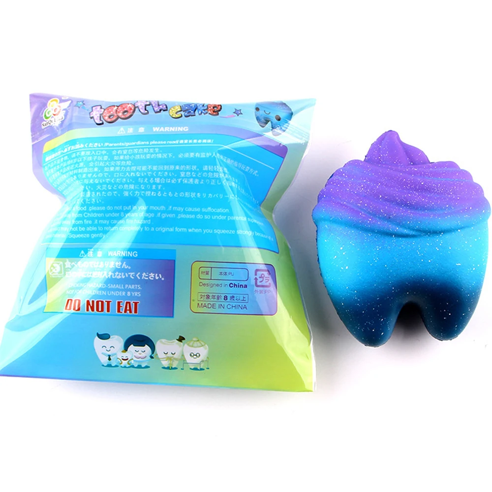 Сжимаемая игрушка мягкое Jumbo Star зуб антистрессовые кальмары сглаживающая мухая