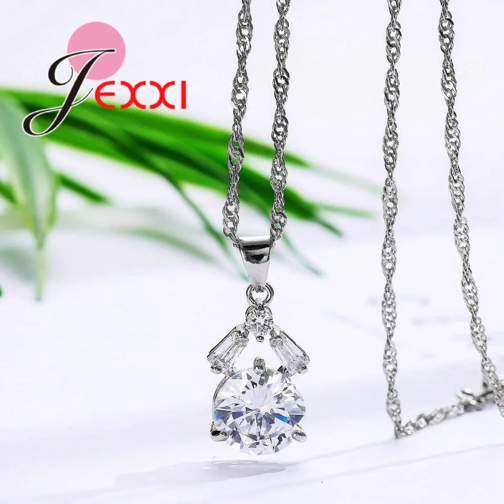 Shiny Clear Cubic Zirconia Jewelry Sets Luxury Round Crystal Necklace Earrings Sets for Women 925 Sterling Silver Bijoux
Shiny Clear Cubic Zirconia Jewelry Sets Luxury Round Crystal Necklace Earrings Sets for Women 925 Sterling Silver Bijoux