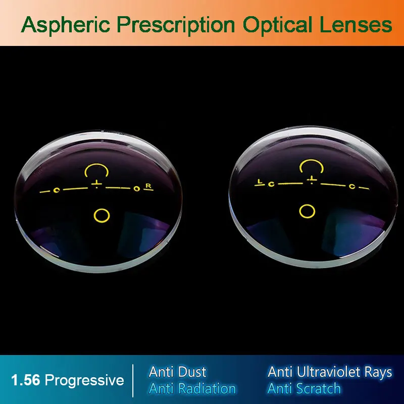 1 56 цифровые асферические линзы Free-прогрессивной формы оптические очки по