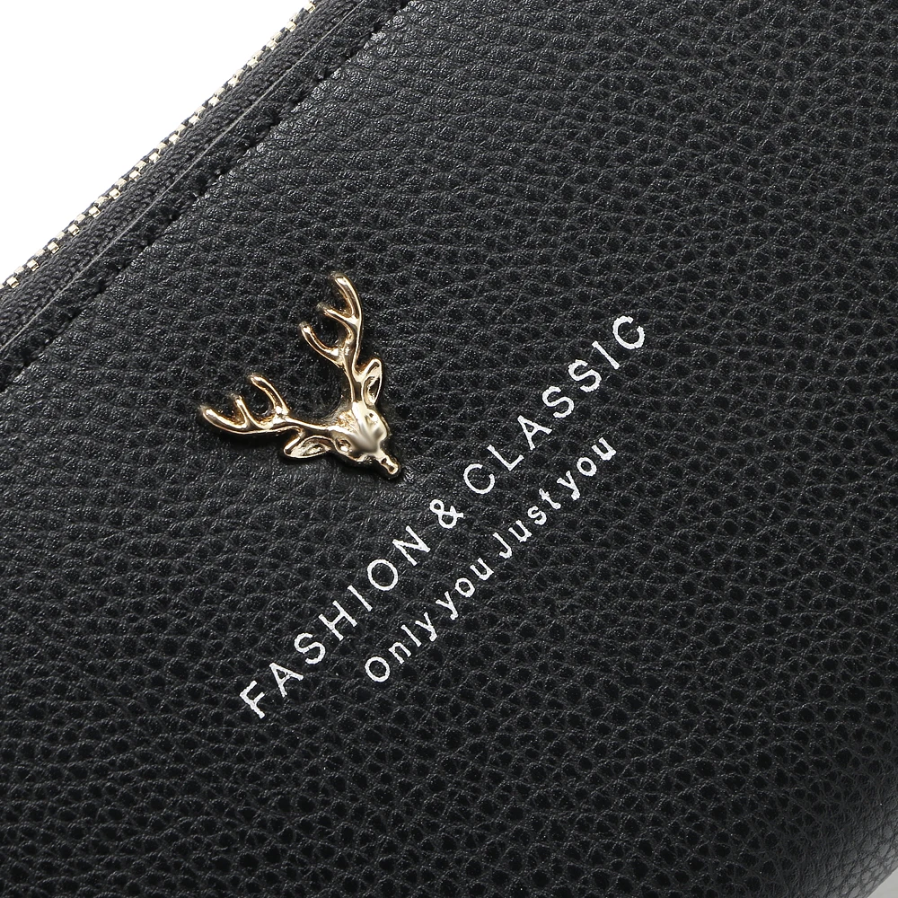 New Fashion Classic PU Leather Wallet Deer Head Logo Han Version of Lady's Purse Long Zipper Wallets Large Capacity Handbag
New Fashion Classic PU Leather Wallet Deer Head Logo Han Version of Lady's Purse Long Zipper Wallets Large Capacity Handbag