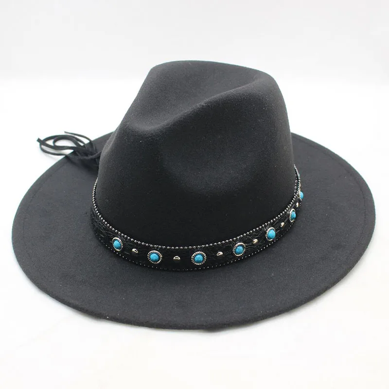SUOGRY Solid Color Trend Men Women Wool Felt Panama Hat Fedora CAPS Leather Band Blue pearl Pattern Felt Hats
SUOGRY Solid Color Trend Men Women Wool Felt Panama Hat Fedora CAPS Leather Band Blue pearl Pattern Felt Hats