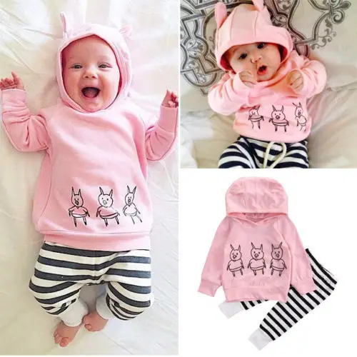 Cute Pigs Baby Girl Clothes Kids Sweatshirt Tops Striped Pants 2pcs Outfits Tracksuit Autumn Clothing Set 0-24M
Cute Pigs Baby Girl Clothes Kids Sweatshirt Tops Striped Pants 2pcs Outfits Tracksuit Autumn Clothing Set 0-24M