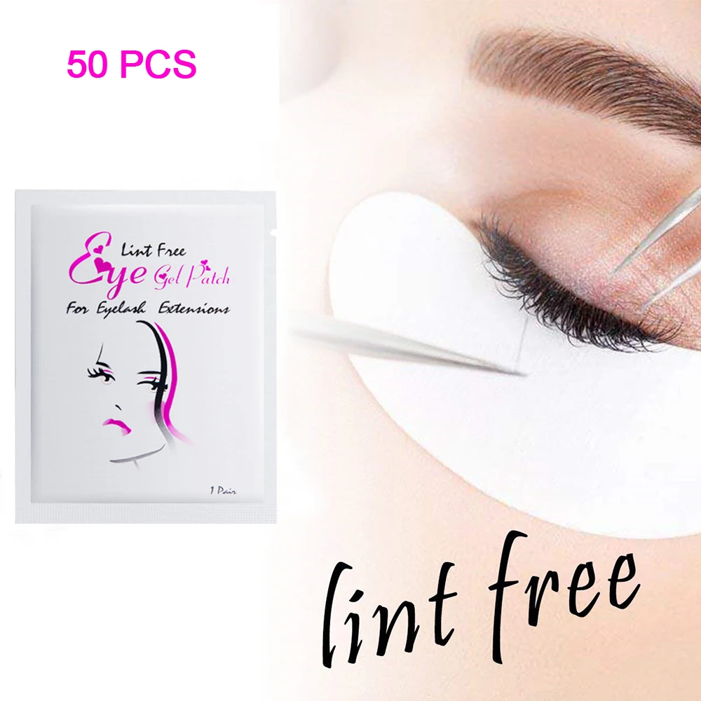 ELECOOL 50/100 Pairs New Paper Patches Eyelash Under Eye Pads Lash Extension Tips Sticker Make Up Tool | Красота и здоровье