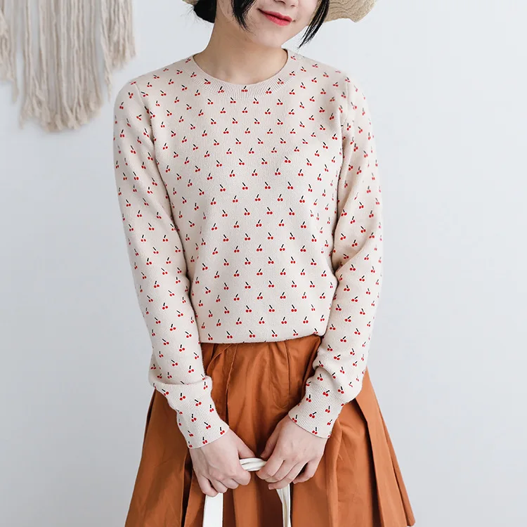 2018 Full Special Offer Women Sweaters And Pullovers Sweet Small Spring New Pattern Cherry Printing Knitting Rendering Pullover
2018 Full Special Offer Women Sweaters And Pullovers Sweet Small Spring New Pattern Cherry Printing Knitting Rendering Pullover