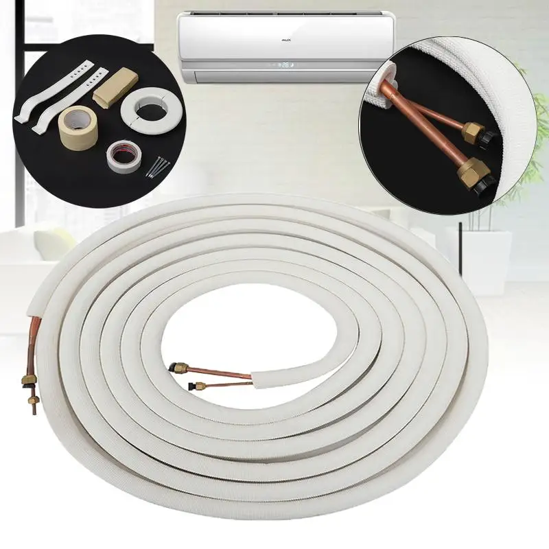 10 Meter Air Conditioner Pair Coil Tube 1/4'' 3/8'' Insulate Copper Aluminum Pipe Split Line Wire Home Air Conditioner Parts
10 Meter Air Conditioner Pair Coil Tube 1/4'' 3/8'' Insulate Copper Aluminum Pipe Split Line Wire Home Air Conditioner Parts