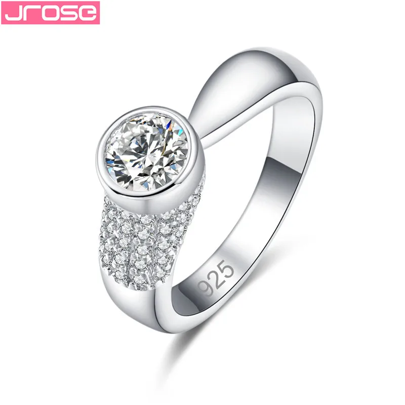 JROSE Wedding Sterling Silver 925 Jewelry Engagement Rings For Women Men White Black Round Cut Zircon Size 6 7 8 9 Anillos Mujer
JROSE Wedding Sterling Silver 925 Jewelry Engagement Rings For Women Men White Black Round Cut Zircon Size 6 7 8 9 Anillos Mujer
