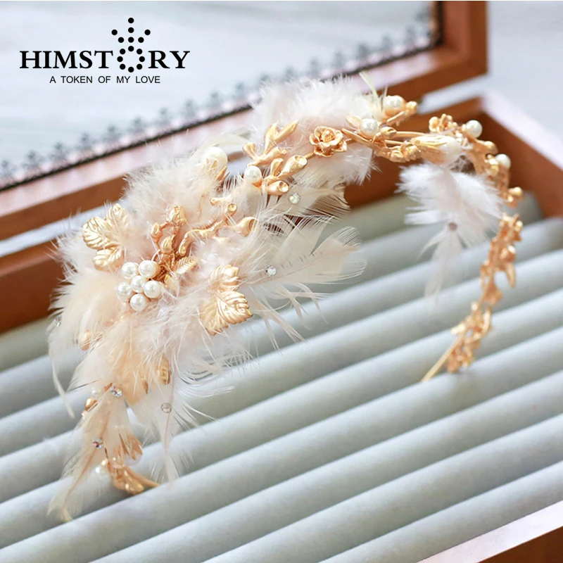 New Arrival Feather Wedding Headpiece Tiara Gold Vintage Bridal Hair Jewelry Accessories Women Prom Headdress
New Arrival Feather Wedding Headpiece Tiara Gold Vintage Bridal Hair Jewelry Accessories Women Prom Headdress