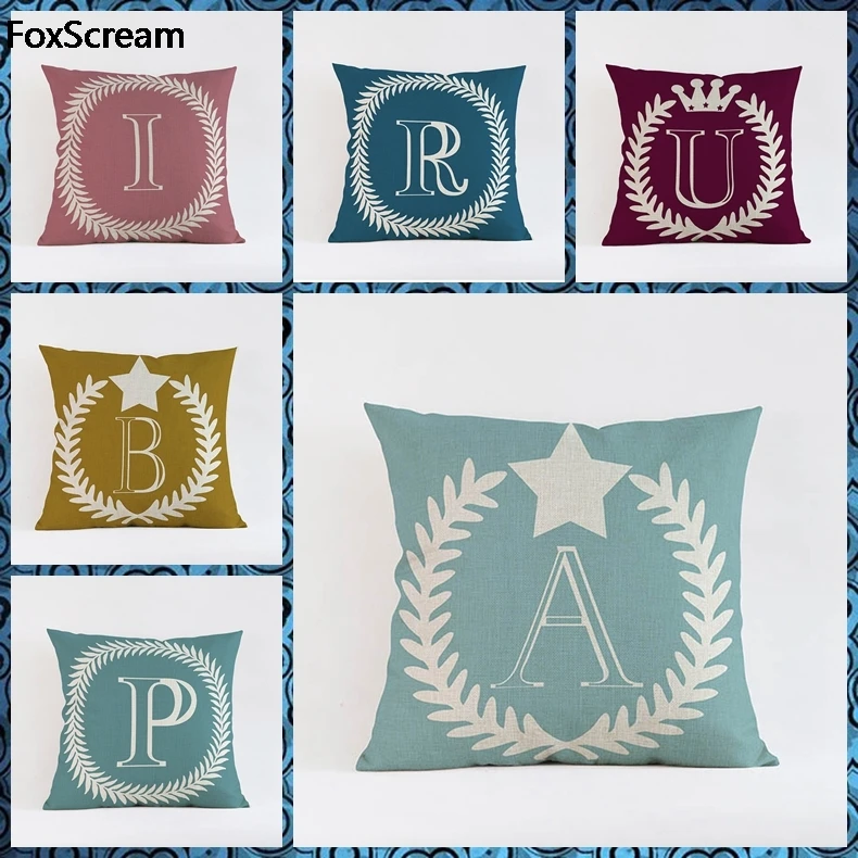 Декоративная бархатная наволочка в виде букв 45 х45 см|cushion cover|alphabet cushionsroom decoration