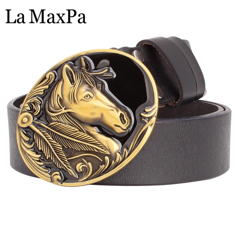 Fashion men's belt horse buckle golden horse head cow skin leather belt 3.8 cm pin buckle Horse belt for men gift
Fashion men's belt horse buckle golden horse head cow skin leather belt 3.8 cm pin buckle Horse belt for men gift