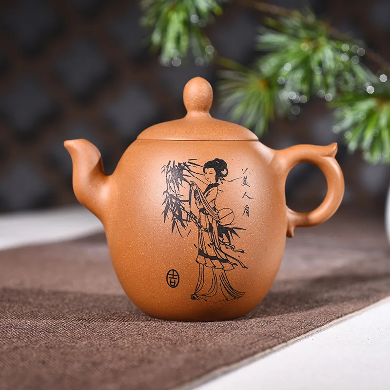 280ml из исинской фиолетовой глины Чай горшок натуральная кожа известный ручной работы руды горные грязи Красота Xishi плеча Чай чайник Кунг Фу ...
280ml из исинской фиолетовой глины Чай горшок натуральная кожа известный ручной работы руды горные грязи Красота Xishi плеча Чай чайник Кунг Фу ...