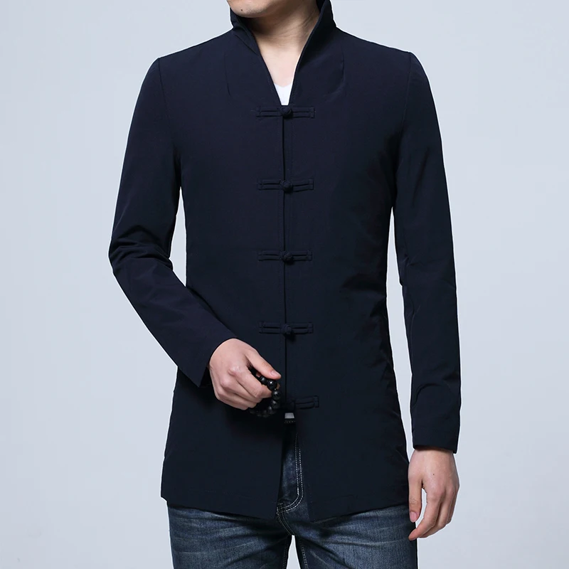 New Pure Color Men Long-Sleeve Jacket,China Style Standing Collar Mens Jackets Black, Dark Blue, Classic Buckle Leisure Coat Man
New Pure Color Men Long-Sleeve Jacket,China Style Standing Collar Mens Jackets Black, Dark Blue, Classic Buckle Leisure Coat Man