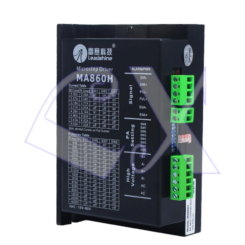 2-фазный шаговый привод Leadshine MA860H с напряжением 50-2,4 В постоянного тока или 36-80 В переменного тока и чистым синусоидальным контролем тока-а
2-фазный шаговый привод Leadshine MA860H с напряжением 50-2,4 В постоянного тока или 36-80 В переменного тока и чистым синусоидальным контролем тока-а