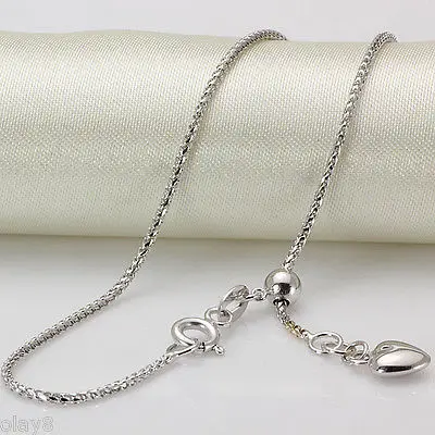 Solid 18K White Gold Necklace Wheat Chain Women's Heart Chain 3-3.5g - 20inchL
Solid 18K White Gold Necklace Wheat Chain Women's Heart Chain 3-3.5g - 20inchL