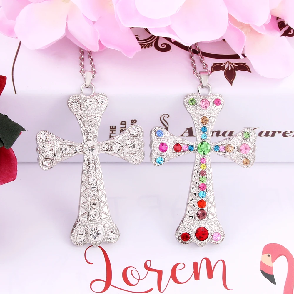 Full Zircon Cross Necklace Charm Crystal Vintage Choker Cute Pendant Torque Sweater Necklace Flawless Ornaments Necklaces gift
Full Zircon Cross Necklace Charm Crystal Vintage Choker Cute Pendant Torque Sweater Necklace Flawless Ornaments Necklaces gift