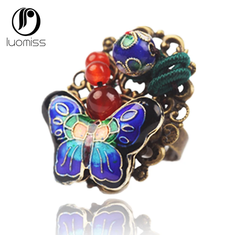 New product personality red cloisonne butterfly jewelry national style rings adjustable ring female
New product personality red cloisonne butterfly jewelry national style rings adjustable ring female