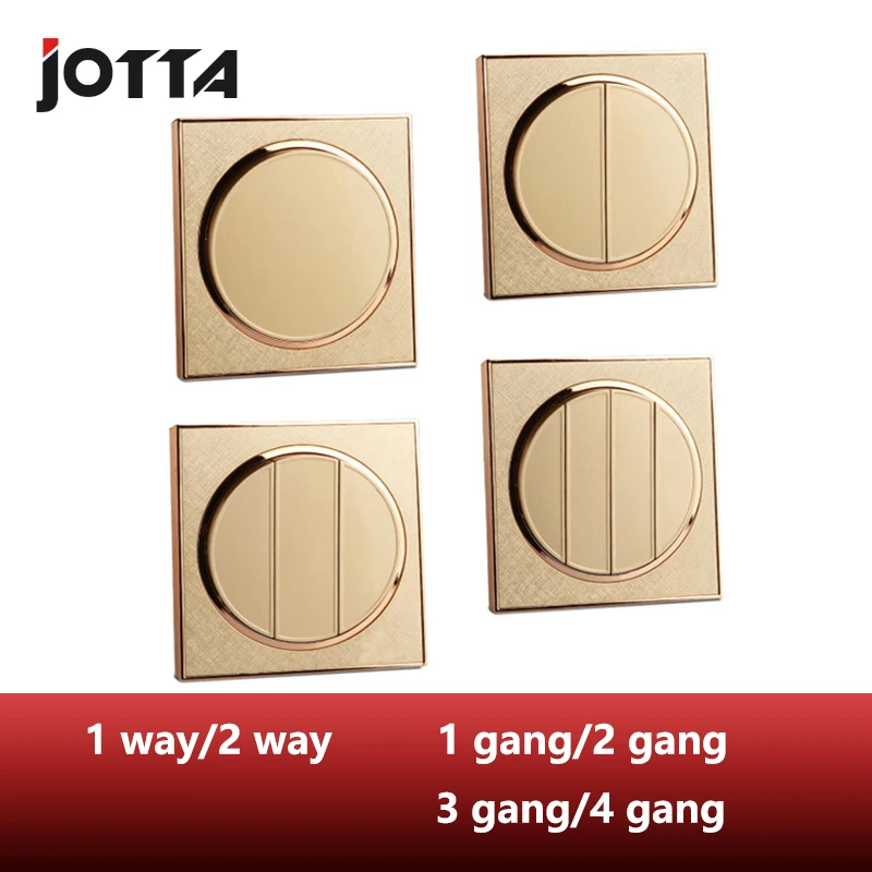 Luxury Golden Wall Switch Panel, Light Switch Push Button Rocker Switch 10A, 220V
Luxury Golden Wall Switch Panel, Light Switch Push Button Rocker Switch 10A, 220V