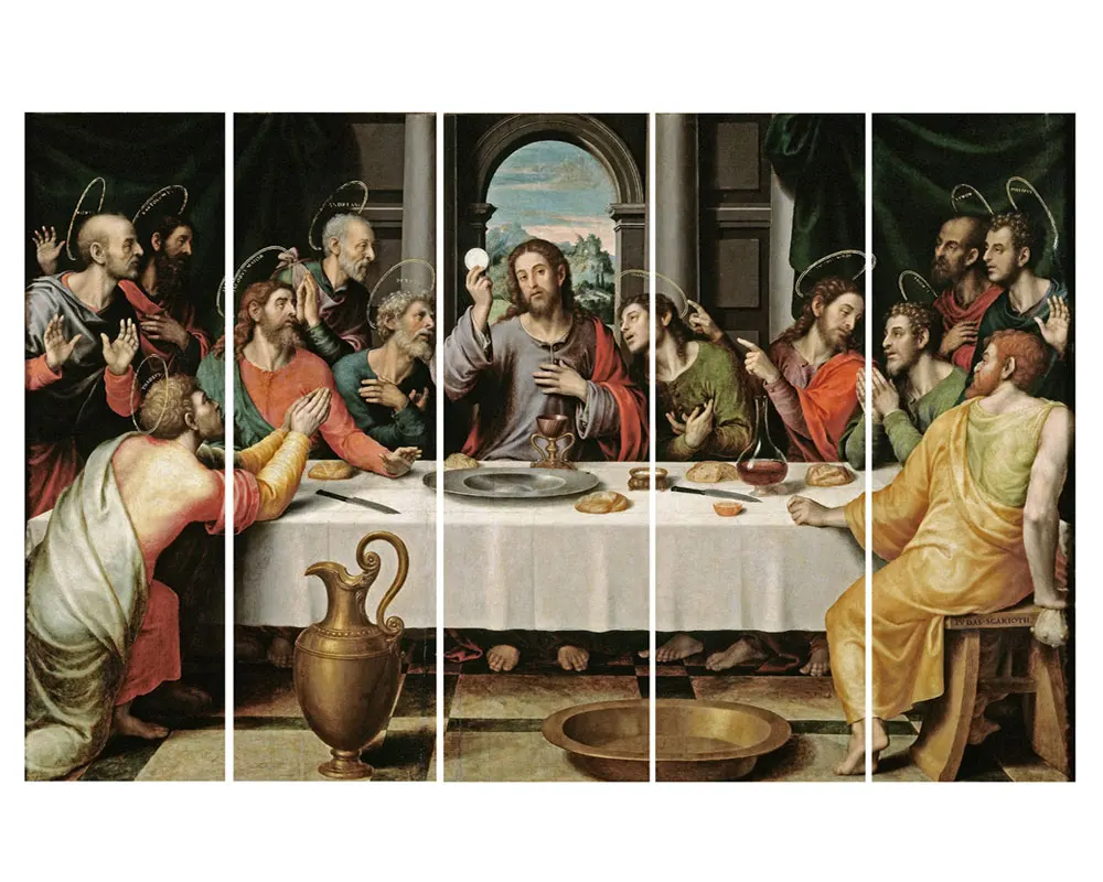 Ручная роспись знаменитых фигур Масляные картины Тайная вечеря от Leonardo da Vinci 5 шт. настенный художественный холст Декор набор картин
Ручная роспись знаменитых фигур Масляные картины Тайная вечеря от Leonardo da Vinci 5 шт. настенный художественный холст Декор набор картин