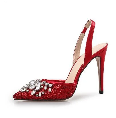 Sexy Crystal Embellished Women Lace Pumps Pointed Toe High Heel Shoe Thin Heels Bling Bling Glitter Wedding Heels Pumps Red
Sexy Crystal Embellished Women Lace Pumps Pointed Toe High Heel Shoe Thin Heels Bling Bling Glitter Wedding Heels Pumps Red