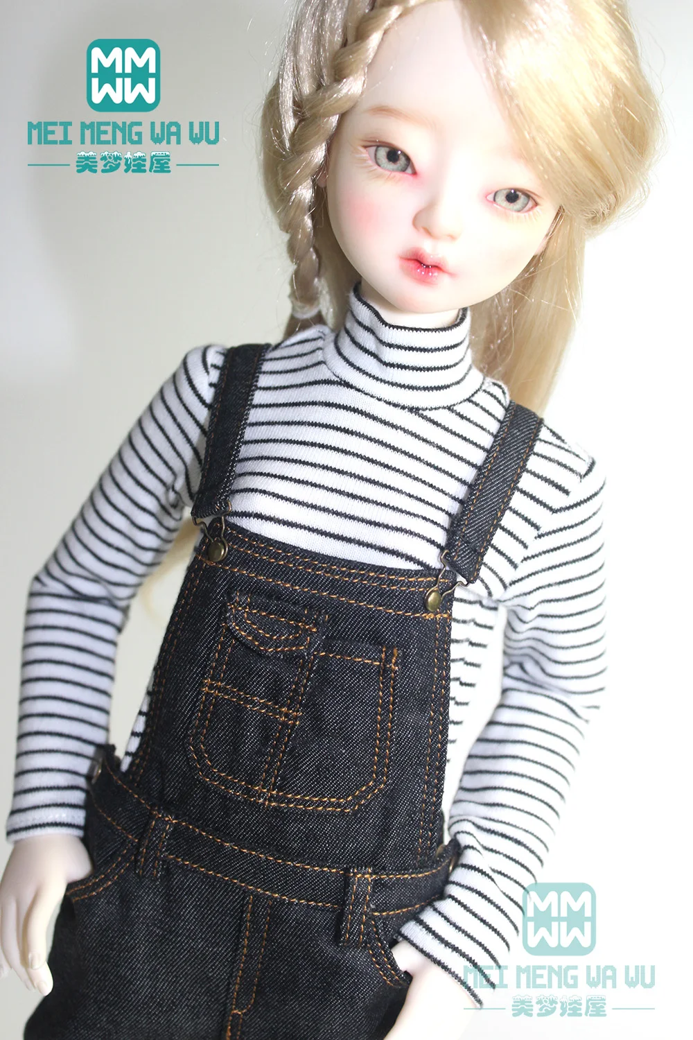 Одежда для куклы подходит BJD 43 см 1/4 модные джинсовые брюки с ремешком синий