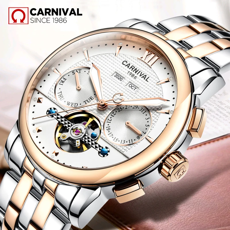 New CARNIVAL Mens Watches Relogio Masculino Top Brand Luxury Automatic Mechanical Watch Men Full Steel Business Waterproof Sport
New CARNIVAL Mens Watches Relogio Masculino Top Brand Luxury Automatic Mechanical Watch Men Full Steel Business Waterproof Sport