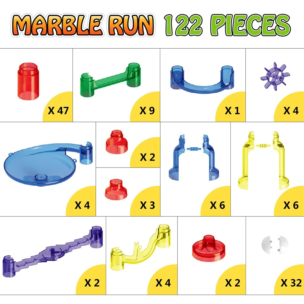 122 шт. игрушка Marble Run мраморная игра стебель обучающая развивающие строительные